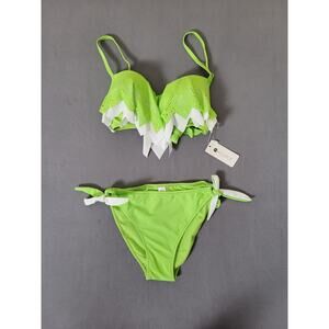 Holipick Womens Two Piece Swimsuit Push Up Underwire Bikini Set Ruffle Top Small